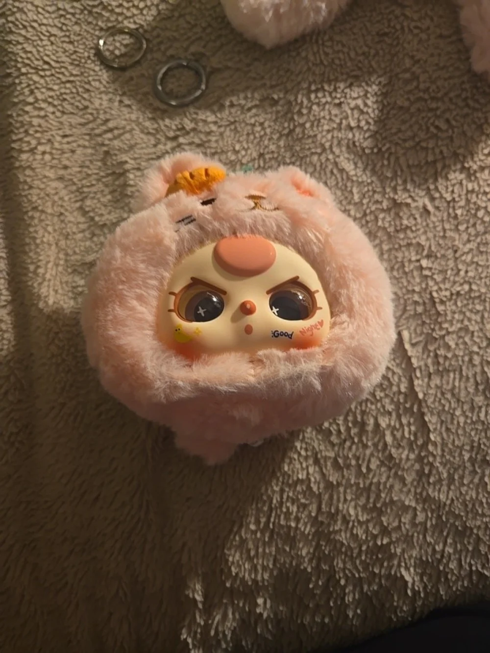 Pink Plush Bunny-Faced Kids Squishy Toy with Carrot Accent